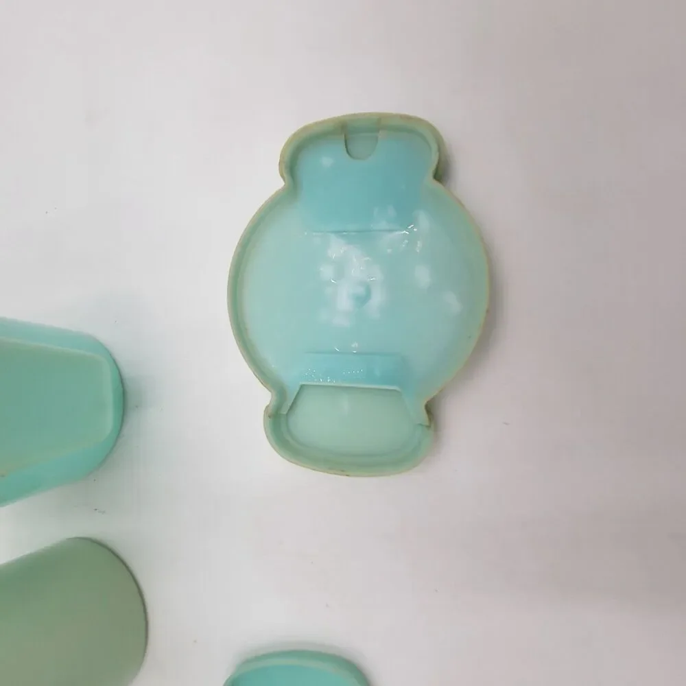 Vntg Tupperware Turquoise Flip Lids Plastic Sugar & Creamer Some Discoloration